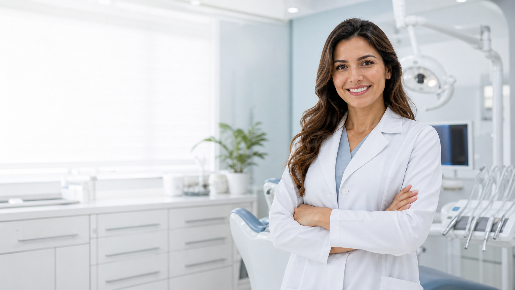 Dentista responsável da Sorriso Leve em uma clínica moderna
